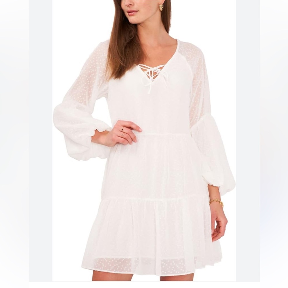 NWT Vince Camuto Clip Dot Sheer Dress